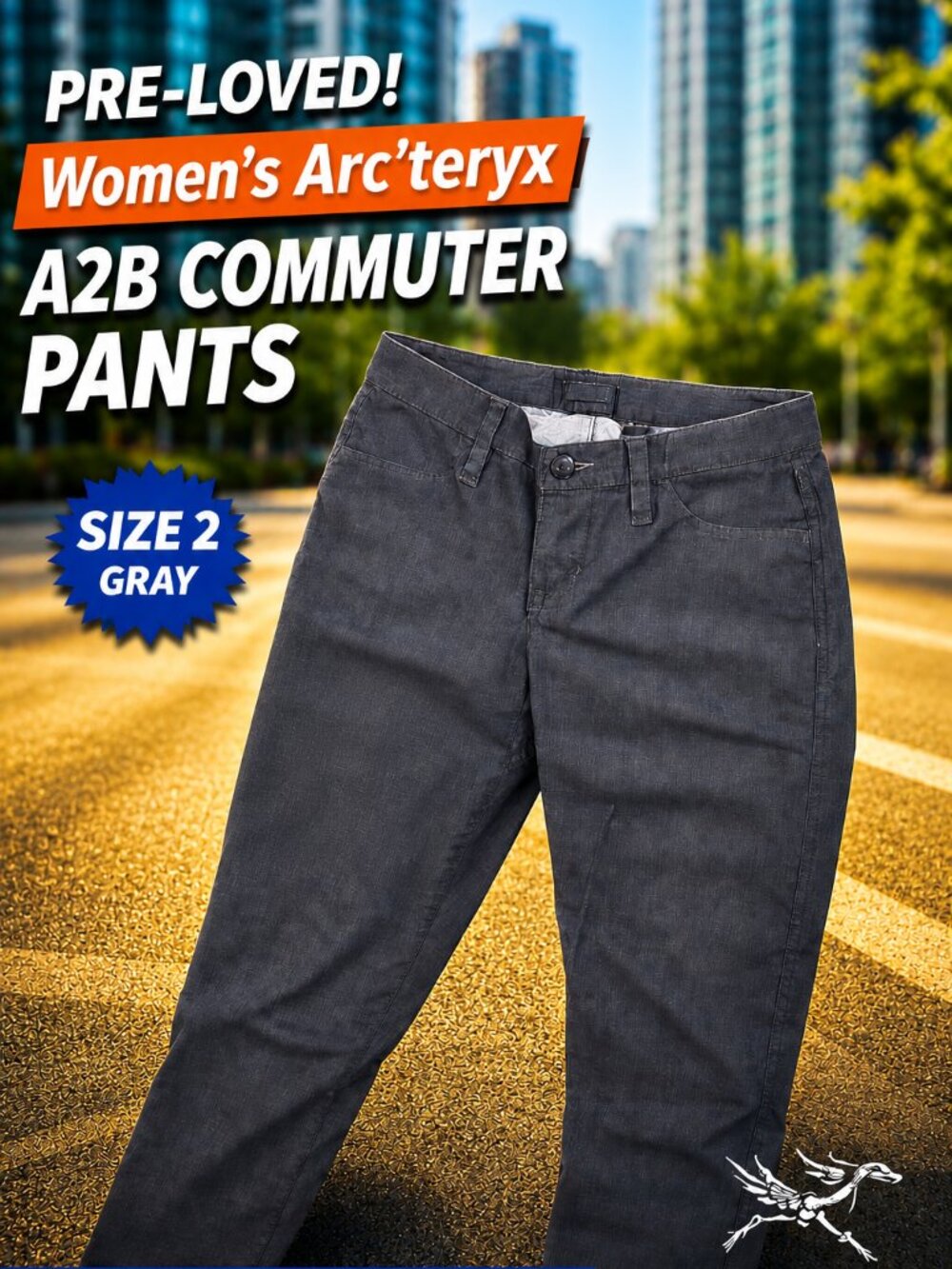 Share Arc'teryx A2B Commuter Pants Womens Size 2 Gray Stretch Travel Preloved